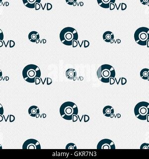 dvd icon sign. Seamless pattern with geometric texture. Vector Stock Vector