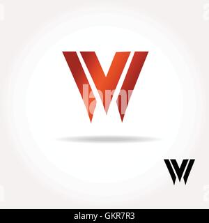 W letter bright colors  logo  - Vector Illustration, easy editable for your design. Business Logo. Stock Vector
