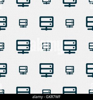 Server icon sign. Seamless pattern with geometric texture. Vector Stock Vector