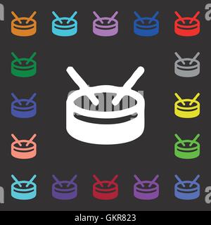 drum icon sign. Lots of colorful symbols for your design. Vector Stock Vector