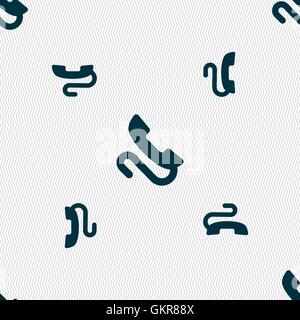 retro telephone handset  icon sign. Seamless pattern with geometric texture. Vector Stock Vector