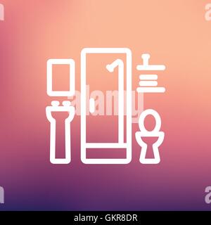 Bathroom thin line icon Stock Vector
