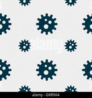 naval mine icon sign. Seamless pattern with geometric texture. Vector Stock Vector
