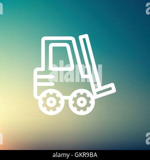 Forklift truck thin line icon Stock Vector