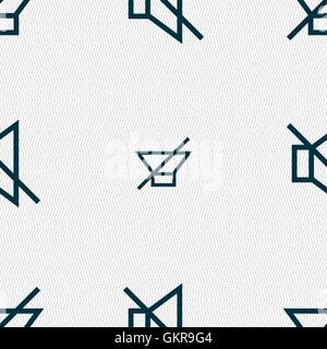 without sound, mute icon sign. Seamless pattern with geometric texture. Vector Stock Vector