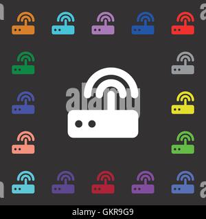 Wi fi router icon sign. Lots of colorful symbols for your design. Vector Stock Vector