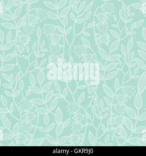 Vector mint green floral texture seamless pattern Stock Vector