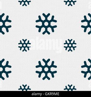snowflake icon sign. Seamless pattern with geometric texture. Vector Stock Vector