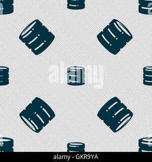 hard disk icon sign. Seamless pattern with geometric texture. Vector Stock Vector