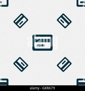 credit card icon sign. Seamless pattern with geometric texture. Vector Stock Vector