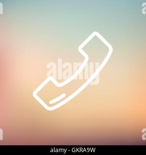 Telephone receiver thin line icon Stock Vector
