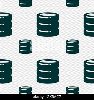 hard disk icon sign. Seamless pattern with geometric texture. Vector Stock Vector