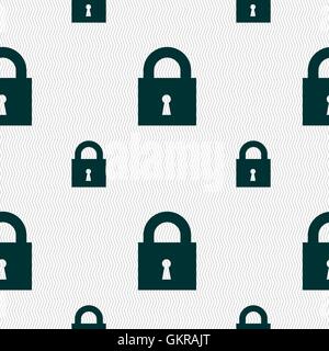 closed lock icon sign. Seamless pattern with geometric texture. Vector Stock Vector