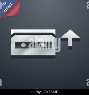 audio cassette icon symbol. 3D style. Trendy, modern design with space for your text Vector Stock Vector