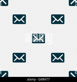 Mail, envelope, letter icon sign. Seamless pattern with geometric texture. Vector Stock Vector