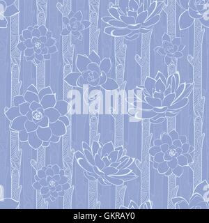 Vector Pastel Purple Blooming Branches Seamless Pattern Stock Vector