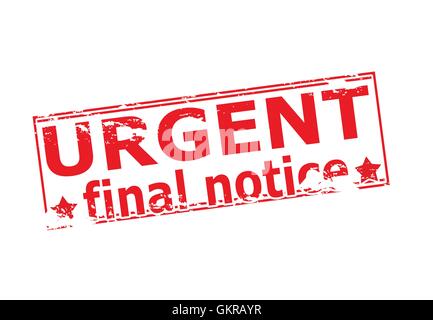 Urgent final notice Stock Vector