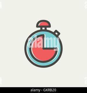 Stopwatch thin line icon Stock Vector