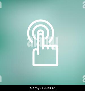 Finger pressing circles thin line icon Stock Vector