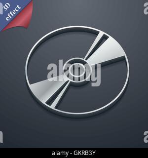Cd, DVD, compact disk, blue ray icon symbol. 3D style. Trendy, modern design with space for your text Vector Stock Vector