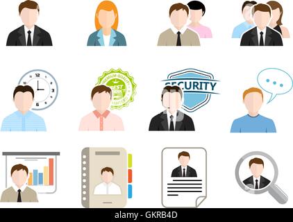 Business Flat Icons Stock Vector