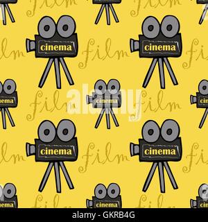 seamless pattern with cameras Stock Vector