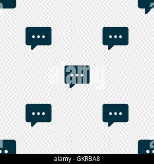 Cloud of thoughts icon sign. Seamless pattern with geometric texture. Vector Stock Vector