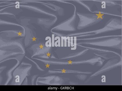 Silk Flag of Alaska Stock Vector