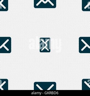Mail, envelope, letter icon sign. Seamless pattern with geometric texture. Vector Stock Vector