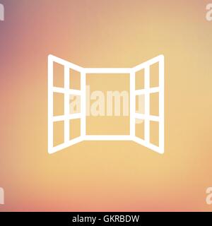 Open windows thin line icon Stock Vector