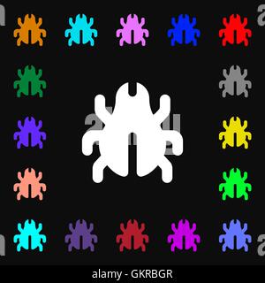Software Bug, Virus, Disinfection, beetle icon sign. Lots of colorful symbols for your design. Vector Stock Vector