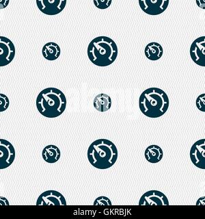 speed, speedometer icon sign. Seamless pattern with geometric texture. Vector Stock Vector