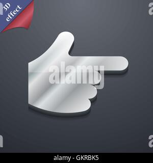 pointing hand icon symbol. 3D style. Trendy, modern design with space for your text Vector Stock Vector