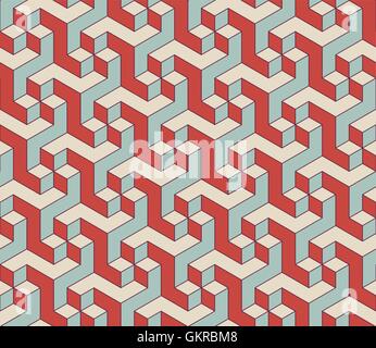 Abstract isometric 3d seamless pattern background Stock Vector