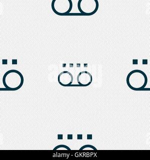 audio cassette icon sign. Seamless pattern with geometric texture. Vector Stock Vector