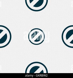 Cancel icon sign. Seamless pattern with geometric texture. Vector Stock Vector