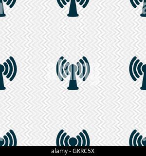 Wi-fi, internet icon sign. Seamless pattern with geometric texture. Vector Stock Vector