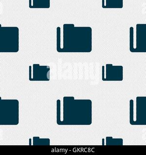 Document folder icon sign. Seamless pattern with geometric texture. Vector Stock Vector