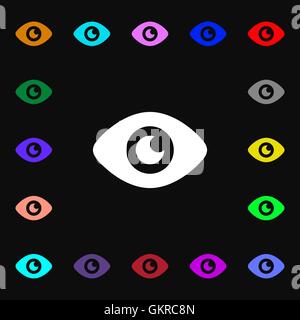 Eye, Publish content icon sign. Lots of colorful symbols for your design. Vector Stock Vector