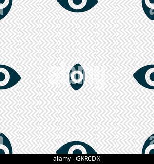 sixth sense, the eye icon sign. Seamless pattern with geometric texture. Vector Stock Vector
