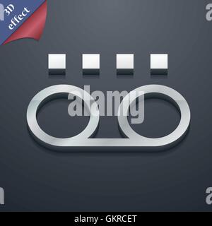 audio cassette icon symbol. 3D style. Trendy, modern design with space ...