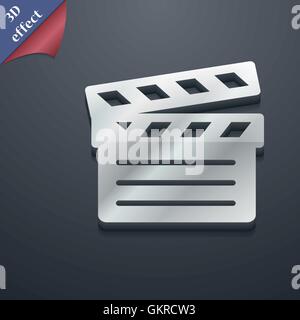 Cinema Clapper icon symbol. 3D style. Trendy, modern design with space for your text Vector Stock Vector