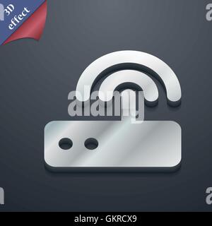 Wi fi router icon symbol. 3D style. Trendy, modern design with space for your text Vector Stock Vector