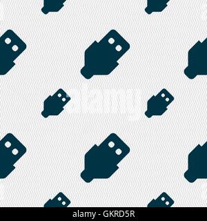 USB icon sign. Seamless pattern with geometric texture. Vector Stock Vector
