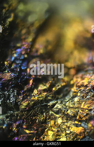 Microscope image of colorful copper ore Stock Photo