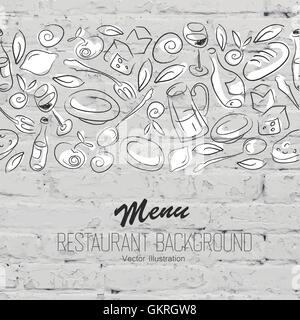 cafe restaurant bar tavern food aliment drinks brochure drink drinking bibs elegance vintage wall Stock Vector