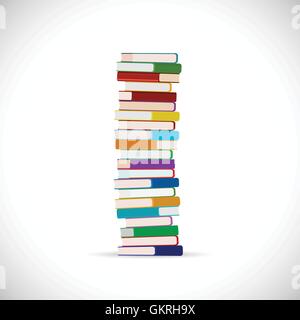 study object education art isolated science illustration purple learn vertical books stack data Stock Vector