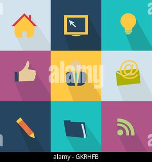 Business icon - style web 2.0 colorful Stock Vector