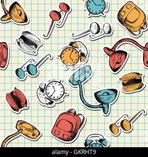 Seamless pattern with education theme Stock Vector
