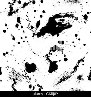 Seamless pattern. Black blots. Grunge background Stock Vector